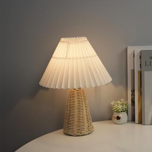 Dpofirs Leuke kleine tafellamp, Rattan Bedside Table, Moderne Bedside Lamp voor Slaapkamer Home Office Decor Bedside Bedside Mini Lamp 4