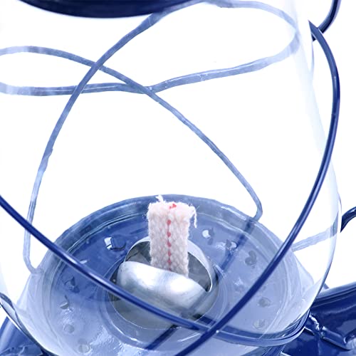 30cm Vintage Storm Lantaarn Lichten Olielamp Burning Lantaarn Retro Kerosene Lampen Klassieke Olielamp Tafel Lantaarns voor thuis, Tuin, Camping Citronella - Blauw 5