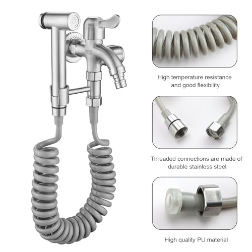 5 m Doucheslang, Telescopische doucheslang, Roestvrij stalen interface, Douchebroek, Geschikt voor handdouches, Toiletten, Badkuip Spray Guns, Basin Faucet Douches 3