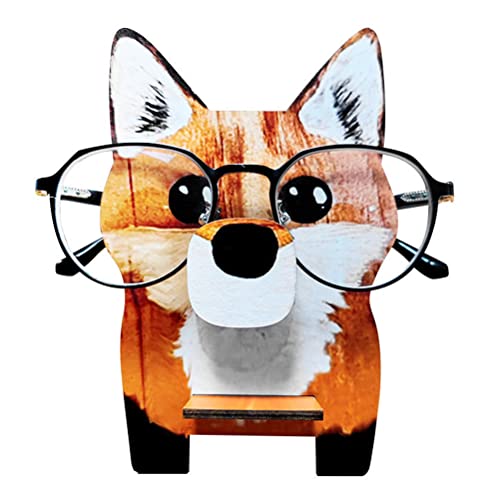 Houten glazen Spectacle houder Fox Shape glazen Weergave Rack Home Bureau Bureau Decor Bureaublad glazen houder Stand, Neus Shaped glazen houder