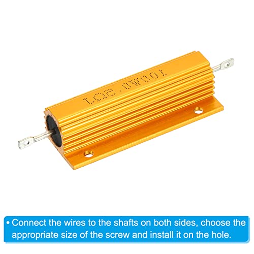 100 W, 0,5 ohm, aluminium behuizing, weerstand, 2 stuks, aluminium behuizing, weerstand, schroef, stopcontact, weerstand, goud 5