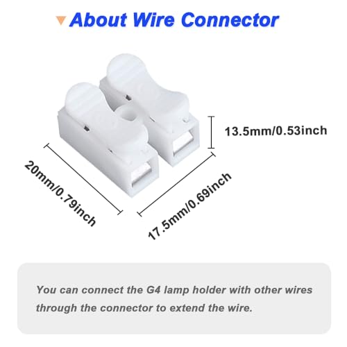 G4 GX5.3 LED lichtbollen, Rechthoekige Porselein Socket voor MR16 MR11 LED CFL Halogeen lichtbollen met 15 cm Kabel, Kabelaansluitingen (pakket van 10) 5