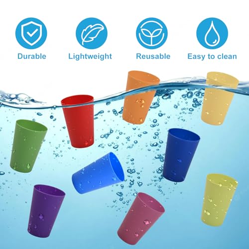 Verpakking van 9 kleurrijke bekers voor kinderen, herbruikbare plastic beker, 9 kleuren, 160 ml, picknick bekers, waterglazen gemaakt van harde kunststof voor keuken, feest, camping, barbecue, reizen 4