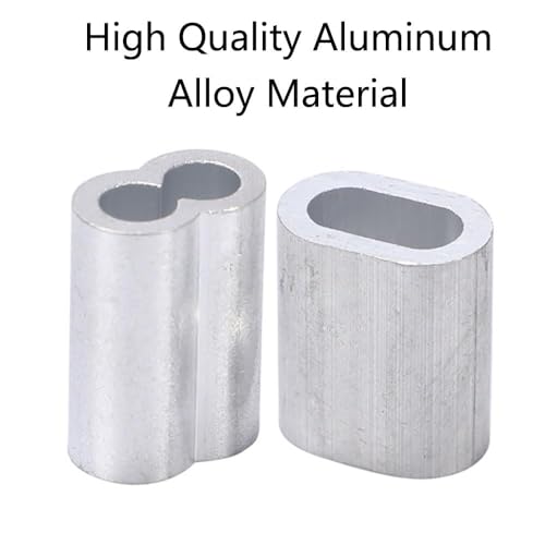 100Stuks Aluminium Heat Shrink Sleeve, Draadkabel Cord-End Ferrules Clips voor Kabelbevestiging en Vissen Heat Shrink Tubing (1.5mm/0.06inch 8shape) 5