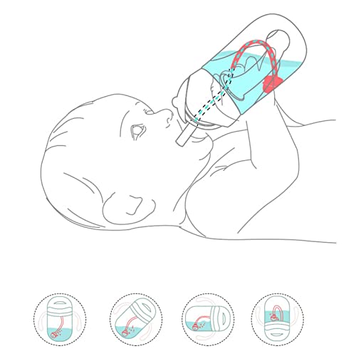 Baby Straw Cup met Gewogen Stro, 250Ml Leakproof Peuter Straw Cup voor thuisreizen, V-Shaped Straw, Fadeless Bowl, Duurzaam (BLUE) 4