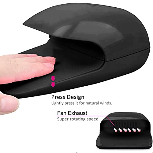Droogventilator, elektrische lichtgewicht draagbare professionele Nageldroger voor thuis en reizen voor vrouwen voor Nagel Salons partijen(zwart) 3