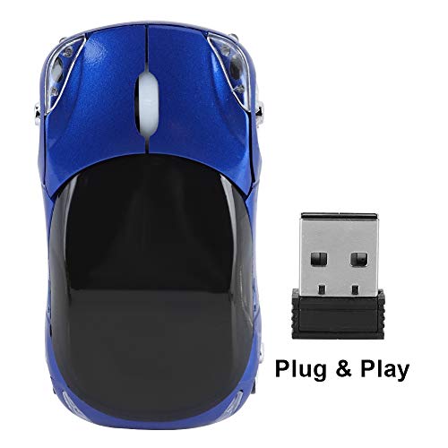 2,4G Auto vormgegeven draadloze muis, 1600 dpi optische muis, 2.4GHz draadloze transmissie, 3 knoppen met Scroll Wheel, voor PC, Laptop, Tablet, Gaming Office(Blauw) 3