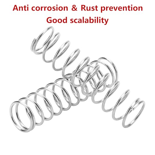 Verpakking van 10 compressieveer gemaakt van 304 roestvrij staal, helicoids, draaddiameter 0,7 mm, buitendiameter 12 mm, totale lengte 30 mm 3