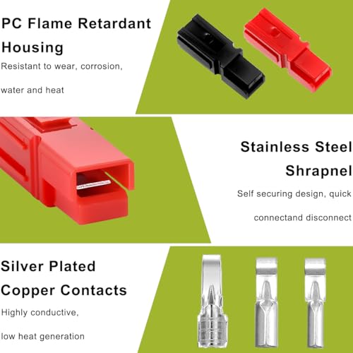 105 stuks 15/30/45 Ampère Stroomconnectoren set, modulaire snelkoppelingen connector met PVC-afwerking, voor communicatiediensten voor elektrische voeding 3