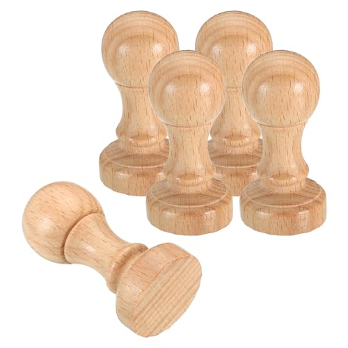 30mm Stamp Hout Ronde Handvat, 5 Pack Houten Knoppen Stamp Mounts Tray Pulls voor postzegel maken DIY Crafting Scrapbooking, Bruin