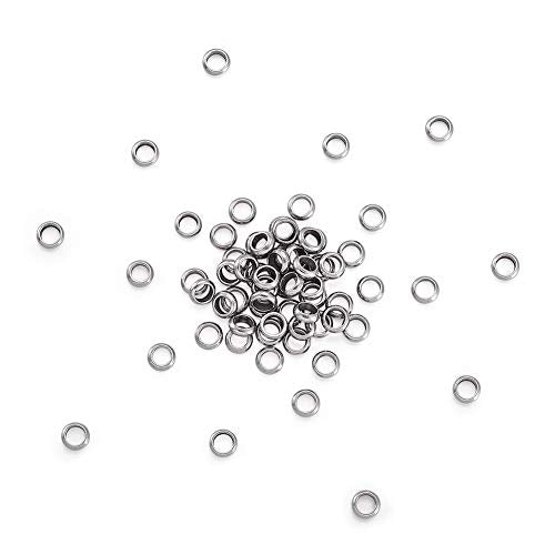 100 st Roestvrij stalen Ring Spacer kralen 4x1,5mm metalen stopper kralen voor ketting armband sieraden maken gat: 2mm 3