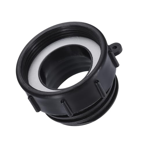 IBC Tote Adapter, 2" Fijne Vrouw tot S60x6 2" Grof mannelijke draad, 275-330 Gallon Watertank Drain Adapter Tuin Waterslang Connector, zwart 3