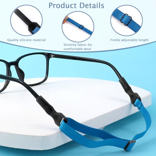 6 stuks verstelbare glazen band, nek koord glazen houder kleurrijke elastische zonnebril band non-slip sport glazen houder universele glazen band voor kinderen volwassen, multicolor, S, multicolour 3