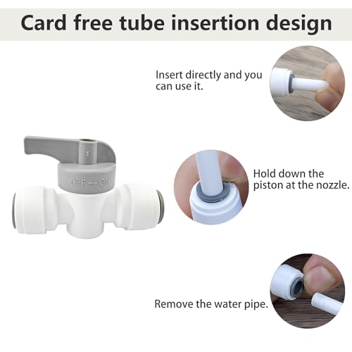 3/8" Quick Connect Ball Valve, RO Water Filter Fitting, Water Supply Pipe, Inline Sluit Bal Valve voor Koelkast Slang 4