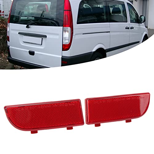 Vito Rear Reflector 1 Pair Rear Bumper Reflector 6398260440 Linker rechts Rode achterbumper lichtreflector vervanging voor ‐ Vito W639 2003-2015
