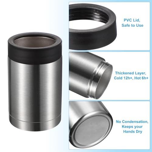 Slim Can Cooler, 2 stuks 12oz Skinny Can Isoled Bier Sleeve Drink Houder voor Bier Soda Koffie Normale blikken en flessen, Zilver 4