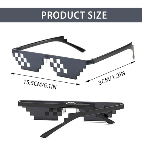 Icrimax 1 Piece Banter Artikel, Gepersonaliseerde Pixel zonnebril Gadgets Gadgets Cool Gadgets Rave Glazen Party Glazen Grappige zonnebril voor mannen Vrouwen Kinderen Photo Props Partij Decoratie