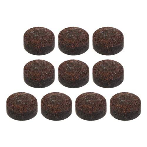 12mm Pool Cue Tips, 10 Pack Pool Biljart Cue Tips Pool Stick Vervanging Tip Snooker Cue Tips voor Pool Cue, Bruin