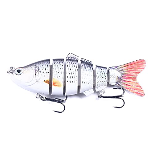 5PCS Fishing Lures,Multi Jointed Pike Lures,Zoetwater Zoutwater Zee Vissen Lures Langzaam Aanrecht met 6 Segments Simulatie Ontwerp