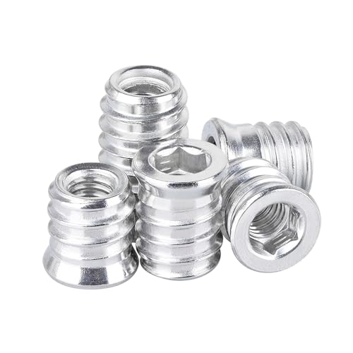 25 st Thread Nuts, M4*8mm Hout Thread Insert, Hex Nuts voor houten meubelen, Countersunk Carbon Steel Hex Schroef 4