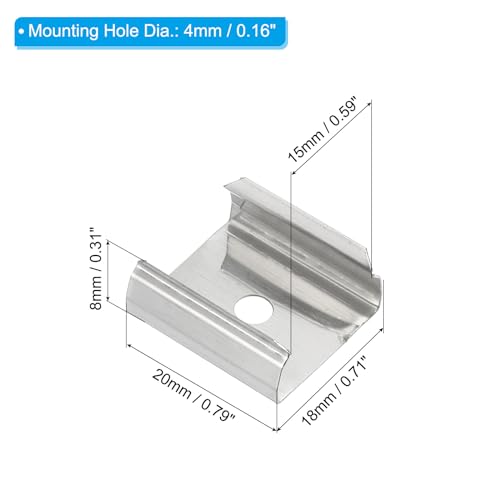 LED Strip Clips, 60 st Roestvrij stalen bevestigingsklemmen, houder met schroeven voor 18mm tot 19mm LED Strip Light Cable