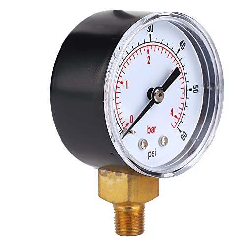 Drukmeter, 1/8 BSPT Bottom Connection Vacuümdrukmeter Dubbele schaal 50mm Dial Display Luchtwaterolie Gasmeter, industriële drukmeters (Spacnanad0sifukm2p-03) 4