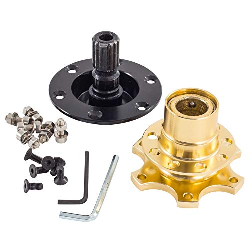 Qii lu Gold Universal Car Steering Wheel Hub Adapter Snelle Release Racing Adapter Snap Off Boss Kit