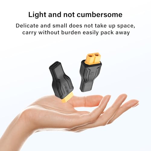 2 Pack XT60 naar USB C Adapter XT60 naar Type C Draadloos voor TS100 Soldeerijzer, FPV Monitor Voeding, Drone 5