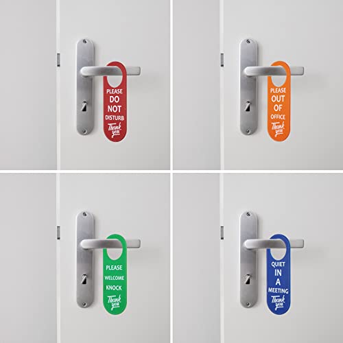 Niet storen Deur Hanger Teken, 1 Pack PU lederen dubbelzijdige deur Knob Privacy Teken voor Office Home Meeting, Rood 5