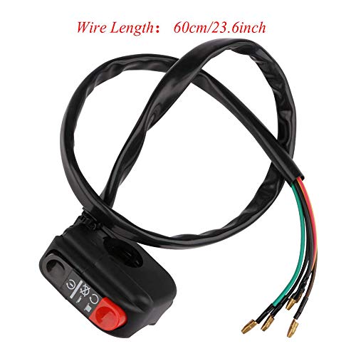Motorfiets stuurschakelaar, motor 12V 7/8 Inch stuur motor start stop duwknop motor ontsteking schakelaar voor motor scooter ATV 3