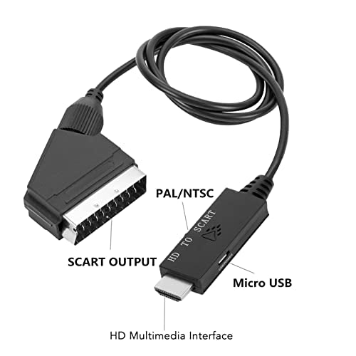 HD Multimedia Interface om Scart Converter Adapter Kabel voor TV, VHS VCR, DVD