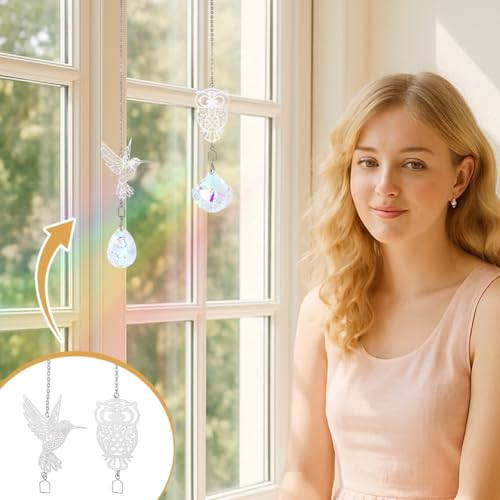 Sun Catcher Hooks and Chains for Hanging, 9 Pieces, 3 Styles, Sunshine Catcher, Kettingen voor hangers, Craft Sets Home en Garden Decoration, 493-510m m 5