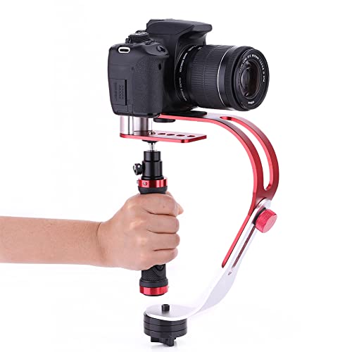 Professionele draagbare videostabilizer voor camera, Uitstekende stabiliteit met rubber montage oppervlak, Compatibel met DSLR, Rood 4