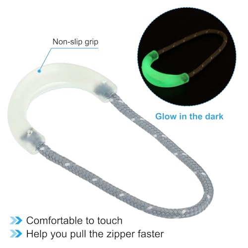Zelf-lichtgevende rits trekt vervanging, 20 st verlengsnoer handvat tab tag extender glow in de donkere fixer voor bagage rugzakken jassen 4