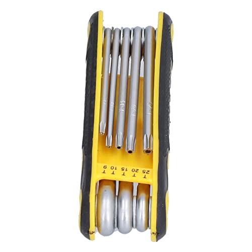 SK-289 8-in-1 Vouwmoersleutel, inklapbare torxsleutelset T9 T10 T15 T20 T25 T27 T30 en T40, draagbare combinatiesleutelset reparatiegereedschap