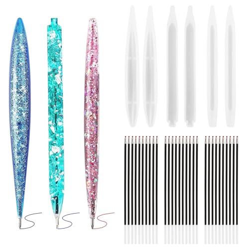 6 stuks Hars vormen Epoxy Pen Siliconen vormen met 30 vervangende Pennen Epoxy Hars vormen voor ambachten