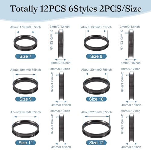 Grooved Vinger Ring Inlay Ring Core Blanco voor Man Vrouwen Ring sieraden maken