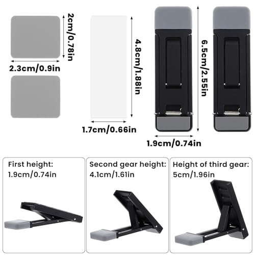 2 verpakkingen Mini Laptop Stand Keyboard Stand, 3 niveaus Hoogte verstelbaar Vouwbare kleine laptop Stand met antislip Siliconen Base voor alle laptops en toetsenborden (zwart) 4
