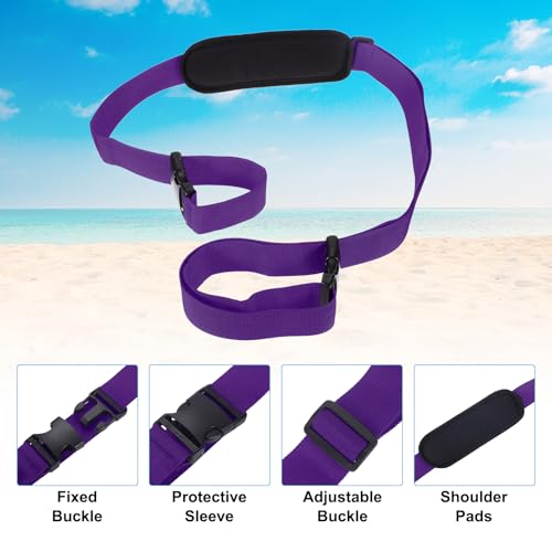 Carry Beach stoel riemen, verstelbare strand stoel riemen schouder riemen dragen riemen voor opvouwbare stoel rugzak, paars 3
