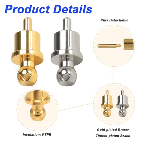 RCA Dust Cover, Gold Plated & Rhodium Plated RCA Man Plugs Noise Stopper, RCA Cap Protector voor audio, luidsprekers, subwoofers, versterker (8PCS) 5