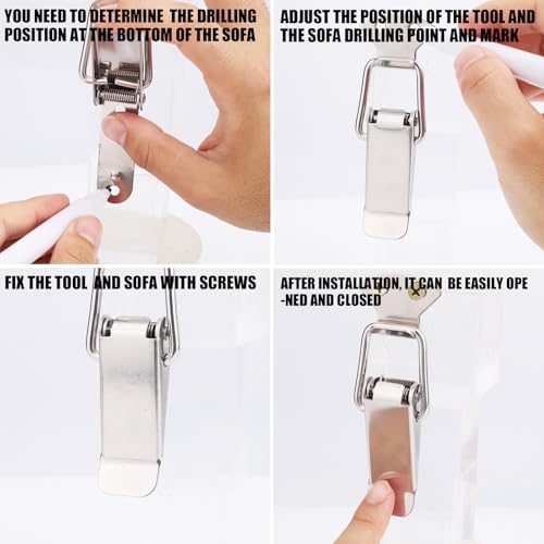 4 St Bankconnectorset, Roestvrij Staal Sectie Bankconnectorclips met 30 Schroeven Stevige Modulaire Bankclips voor Sectionals Meubels 5