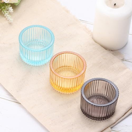 2Stuks Theelichte Kaarshouder, Theelichte Kaarshouder Glazen Votive Kaarsenstokjes Glazen Kaarsenstokjes voor Tafel Centerpiece Decor Bruiloft Dinner Party, Roze 4