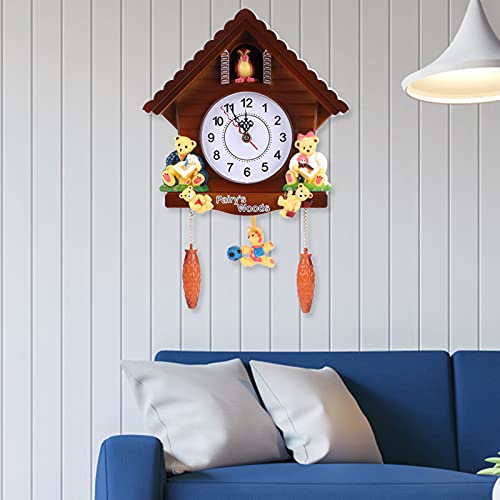 Koekoeksklok, Koekoek Vogel Voices Bell Treehouse Wall Clock Art Vintage Decoratie voor thuis 3