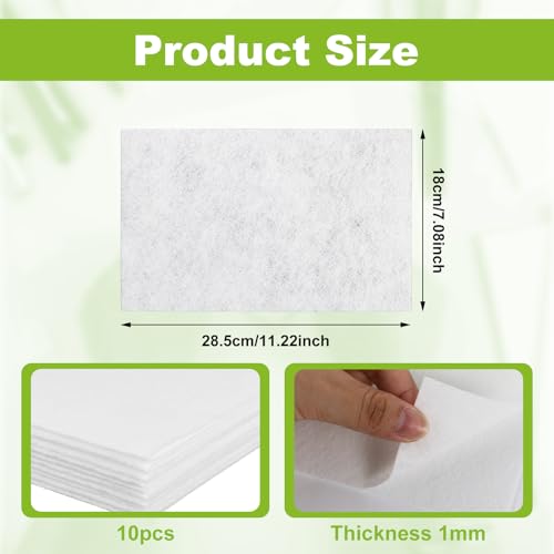 10st Viltstofvellen, 28,5cm x 18cm, zacht knutselen Viltvellen, witte stof, lijmvilt, blad voor DIY Patchwork, Naaien, Schoolprojecten Decoratie, 1mm dik (Wit)