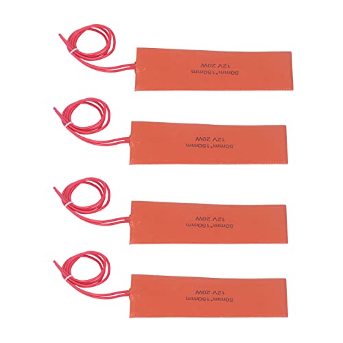 4 stuks Siliconen Rubber Verwarmingskussen, Flexibele Siliconen Verwarming Mat Rubber Verwarming Deken Warm Verwarmd Bed voor industriële apparatuur 20W 12V