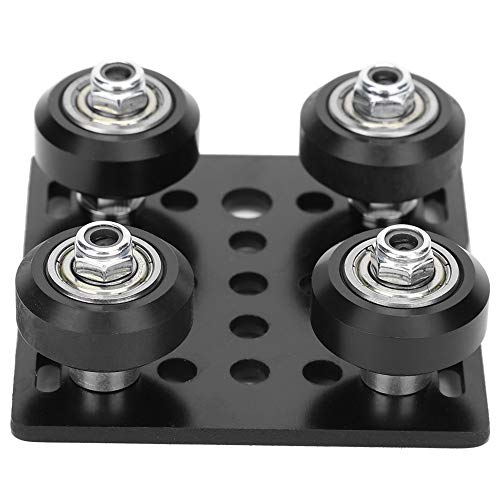 V Wiel met plaat voor 2020V Aluminium profielen V Slot Support Plate voor CNC en 3D Printer Onderdelen met zwart wiel 3D Printer Accessoires