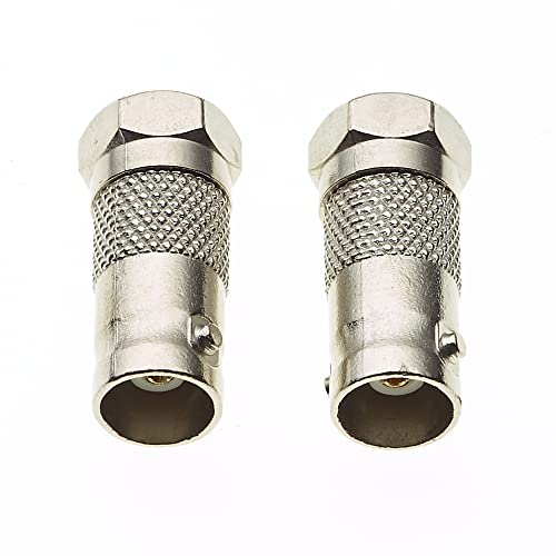 F Type Plug naar BNC Socket Adapter, Pack van 2 - BNC Man Plug naar vrouwelijke Jack Coaxiale Kabel Adapter - F naar BNC Connector voor Scanner, CCTV, Video Toepassingen, Radio Antenna 3