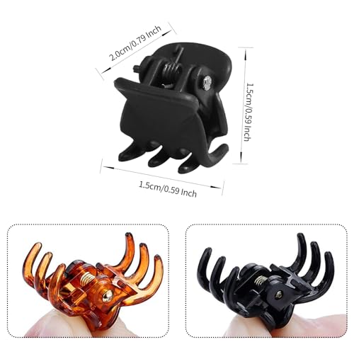36 Stuks Hair Clips, Plastic Mini Claw Hair Clips, Non-Slip Hair Catch, Kleine Jaw Clips, Haar Accessoires voor meisjes vrouwen (Zwart & Bruin)