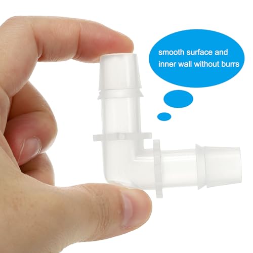 1/2" kunststof slang Barb 90 Degree Elbow, 7 Pack L-Barb Fittings 2-Way Equal Barbed Joint Connector Splicer Mender slang Adapter Union Adapter voor Aquarium brandstofgas vloeibaar 3
