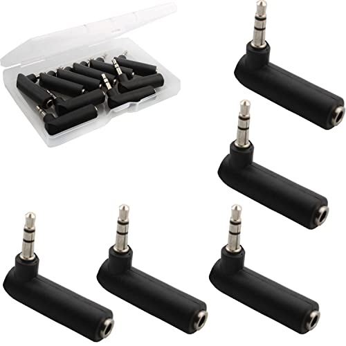10st 3,5mm jack hoek adapter, audio-adapter, 3,5mm gebogen, stekker naar stopcontact, 90 graden rechter hoek TRS 3-polige stereo jack